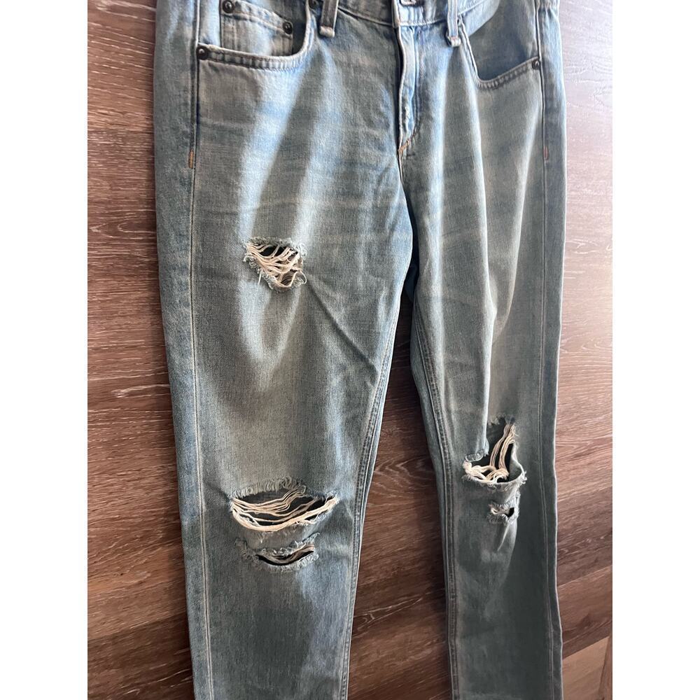 Rag and Bone jeans distressed size 24 boyfriend light wash - Picture 4 of 6